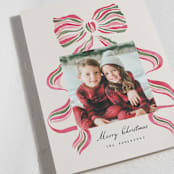 "stripes bow" - Holiday Cards in Poinsettia by Vivian Yiwing - Detail