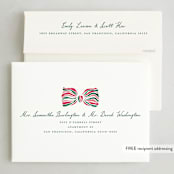 "stripes bow" - Holiday Cards in Mistletoe by Vivian Yiwing - FREE Recipient Addressing