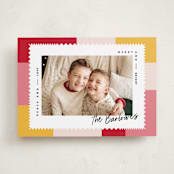 "Modern Quilt" - Holiday Cards in Gumdrop by Owl and Toad - Front