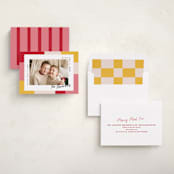 "Modern Quilt" - Holiday Cards in Gumdrop by Owl and Toad - Assembled