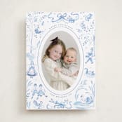 "12 Days of Christmas Toile" - Holiday Cards in Ice by Teju Reval - Front