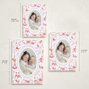 "12 Days of Christmas Toile" - Holiday Cards in Berry by Teju Reval - Formats Available