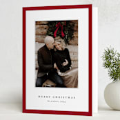 "Gallery Frame" - Holiday Cards in Poinsettia by Stacey Meacham - Folded Card