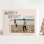 "Hand Lettered Love" - Holiday Cards in Noir by Ampersand Design Studio - Folded Card