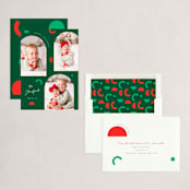 "Modern Shapes" - Holiday Cards in Pine by Elly - Assembled