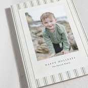 "Farmhouse Linen" - Holiday Cards in Evergreen by Amy Payne - Detail
