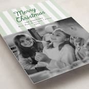 "Preppy Gelateria Stripes" - Holiday Cards in Wintergreen by Erika Firm - Detail