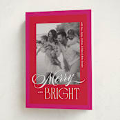 "Bright Frame" - Holiday Cards in Poinsettia by Owl and Toad - Folded Card