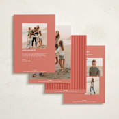 "Taffeta Bow" - Holiday Cards in Coral by Olivia Kanaley Inman - Back of Card Options