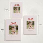 "Taffeta Bow" - Holiday Cards in Coral by Olivia Kanaley Inman - Formats Available