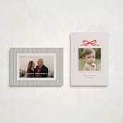 "Taffeta Bow" - Holiday Cards in Coral by Olivia Kanaley Inman - Photo Orientation Options