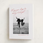 "Top Script Note" - Holiday Cards in Santa by Jackie Crawford - Folded Card