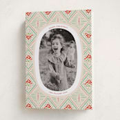 "Poinsettia" - Holiday Cards in Peppermint by Julie Murray - Folded Card