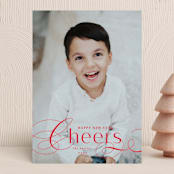 "Front Flourish" - Holiday Cards in Ruby by Lauren Chism - Front