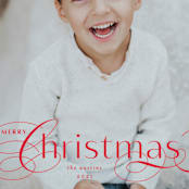 "Front Flourish" - Holiday Cards in Ruby by Lauren Chism - Detail