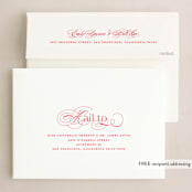 "Front Flourish" - Holiday Cards in Ruby by Lauren Chism - FREE Recipient Addressing