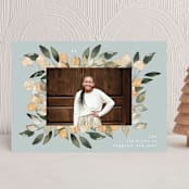 "rustic winter bed" - Holiday Cards in Ocean by Phrosné Barwood - Front