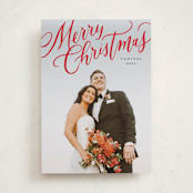 "Modern Merry Christmas" - Holiday Cards in Cherry by Wildfield Paper Co - Front