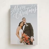 "Modern Merry Christmas" - Holiday Cards in Snow by Wildfield Paper Co - Folded Card