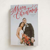 "Modern Merry Christmas" - Holiday Cards in Cherry by Wildfield Paper Co - Folded Card