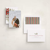 "Modern Merry Christmas" - Holiday Cards in Snow by Wildfield Paper Co - Assembled