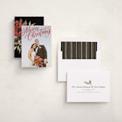 "Modern Merry Christmas" - Holiday Cards in Cherry by Wildfield Paper Co - Assembled