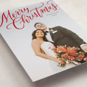 "Modern Merry Christmas" - Holiday Cards in Cherry by Wildfield Paper Co - Detail
