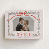 "Joyful-Bow" - Holiday Cards in Crimson by BR Designs - Folded Card