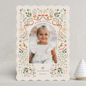 "Ribbons and Florals" - Holiday Cards in Almond by Hannah Williams - Front