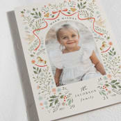 "Ribbons and Florals" - Holiday Cards in Almond by Hannah Williams - Detail