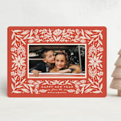 "Spruced" - Holiday Cards in Poinsettia by Amy Kross - Front
