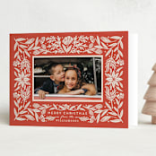 "Spruced" - Holiday Cards in Poinsettia by Amy Kross - Folded Card