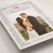 "Christmas Garland" - Holiday Cards in Ecru by Hooray Creative - Detail