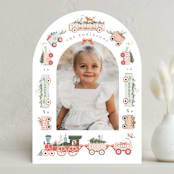 "Festive Tracks" - Holiday Cards in Spruce by Hannah Williams - Front