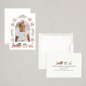 "Festive Tracks" - Holiday Cards in Spruce by Hannah Williams - Assembled