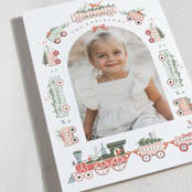 "Festive Tracks" - Holiday Cards in Spruce by Hannah Williams - Detail
