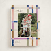 "Knitted Plaid" - Holiday Cards in Sugar Plum by Carrie ONeal - Front