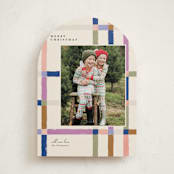 "Knitted Plaid" - Holiday Cards in Sugar Plum by Carrie ONeal - Front