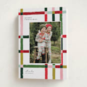 "Knitted Plaid" - Holiday Cards in Gumdrop by Carrie ONeal - Folded Card