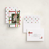 "Knitted Plaid" - Holiday Cards in Gumdrop by Carrie ONeal - Assembled