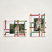 "Knitted Plaid" - Holiday Cards in Gumdrop by Carrie ONeal - Photo Orientation Options