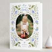 "Poinsettia Garden" - Holiday Cards in Frozen by Susan Zinader - Folded Card