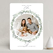 "Delicate Wreath" - Holiday Cards in Pine by Susan Moyal - Front