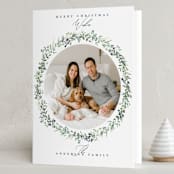 "Delicate Wreath" - Holiday Cards in Pine by Susan Moyal - Folded Card