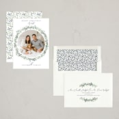 "Delicate Wreath" - Holiday Cards in Pine by Susan Moyal - Assembled