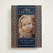 "Ornate Scroll" - Holiday Cards in Royal by leslie hamer - Front