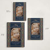 "Ornate Scroll" - Holiday Cards in Royal by leslie hamer - Formats Available