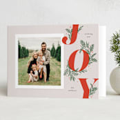 "Joyeaux" - Holiday Cards in Spice by Paper Raven Co. - Folded Card