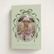 "Whimsical Bow" - Holiday Cards in Winter Moss by Susan Zinader - Folded Card