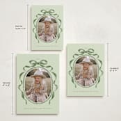 "Whimsical Bow" - Holiday Cards in Winter Moss by Susan Zinader - Formats Available